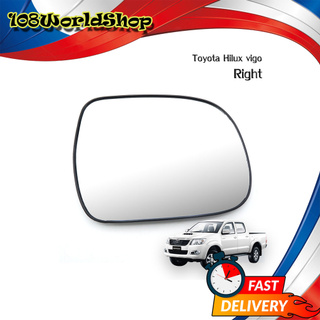 เนื้อเลนส์กระจก เลนส์กระจกมองข้าง ข้างขวา Rh ใส่ Toyota Hilux Vigo Right Wing Side Door Mirror Glass Len Mk6 ปี2005-2014