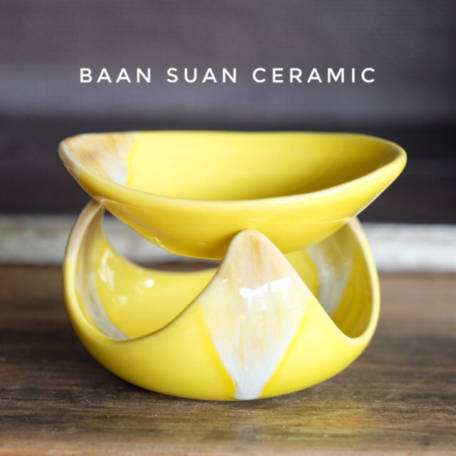 BAANSUAN CERAMIC เตาน้ำมันหอมระเหย วัสดุเซรามิก แยกชิ้นได้ ขนาด 12.5×9 cm. มี7สี ราคา ถูกที่สุด ดีลบีเคเค แกลเลอรีภาพที่ 7