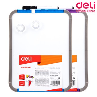 Deli 39154 Whiteboard กระดานไวท์บอร์ดขอบมน พร้อมอุปกรณ์ใช้งาน ขนาด 279×216mm อุปกรณ์การเรียน กระดานไวท์บอร์ด เครื่องเขียน ไวท์บอร์ด