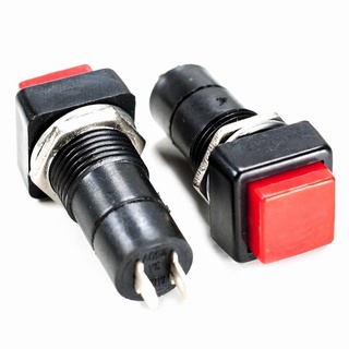 พร้อมส่ง* ปุ่มกดสวิตช์ PBS-12 3A 250V SPST N/O RED 1 ชิ้น