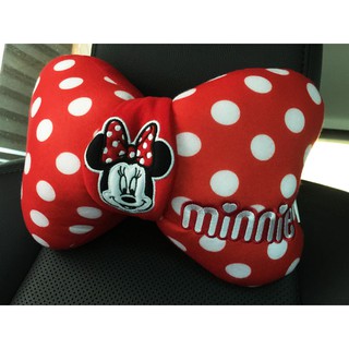 ลิขสิทธิ์แท้ มินนี่เม้าส์ หมอนรองคอ ทรงกระดูก ในรถยนต์ 1 ชิ้น Minnie Mouse 1pc Car Neck Rest Cushion Head Pillow #01