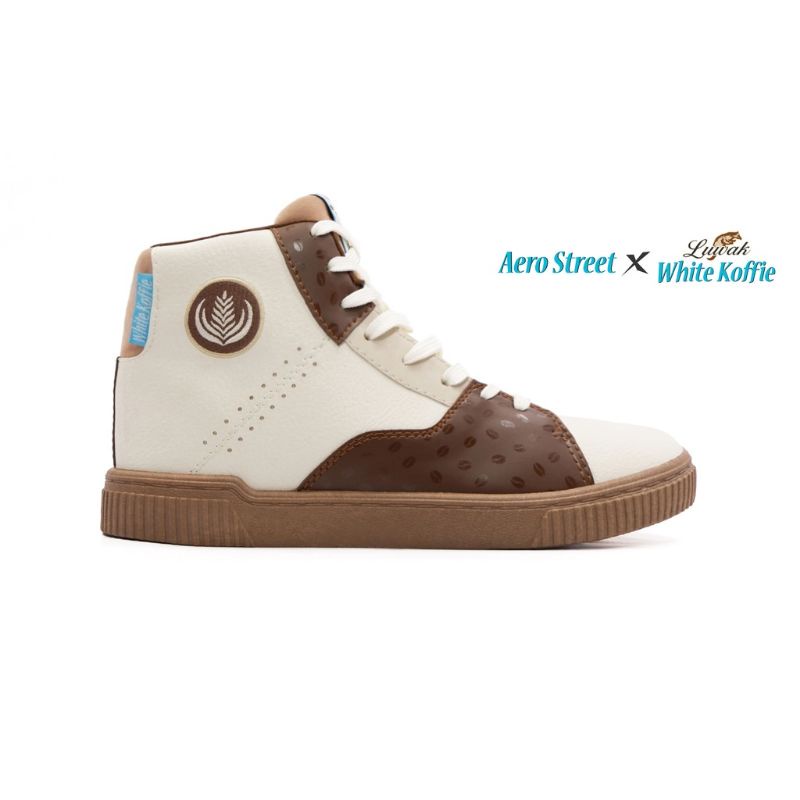 Aerostreet X Luwak รองเท้า Collabs กาแฟขาว