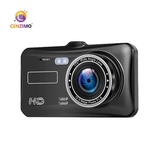 Cenzimo กล้องบันทึกวิดีโอ HD 1080P เลนส์คู่ DVR 2.5D หน้าจอสัมผัส ขนาด 4 นิ้ว สําหรับติดรถยนต์