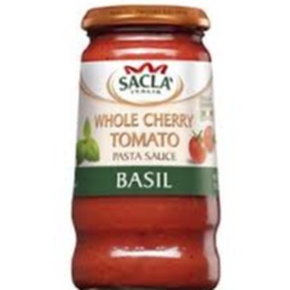 ราคาพิเศษ!! Sacla Whole Cherry Tomato Pasta Sauce Basil พาสต้า ซอส แซคล่า 420 กรัม คุณภาพระดับพรีเมี่ยม