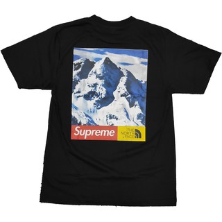 เสื้อยืดโอเวอร์ไซส์⭐ The North Face x Supreme ⭐ เสื้อยืด คอกลม แขนสั้น แฟชั่น นอร์ธเฟซ ภูเขา สุพรีม unisexS-3XL