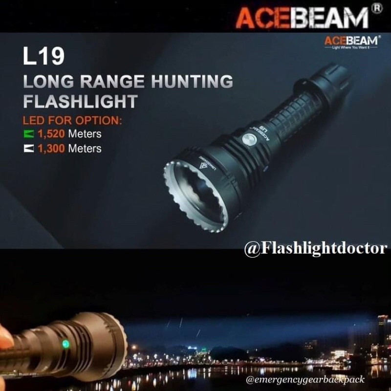 #ACEBEAM L19 Long Range Flashlight 1300M