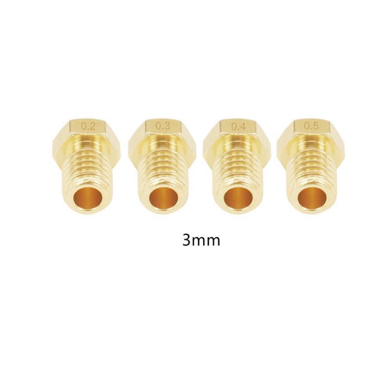 5 pcs NEW  0.4mm Copper Extruder Nozzle M6 for 1.75mm Consumable