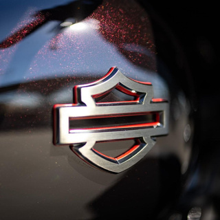 Logo Harley CVO Style วัสดุอลูมิเนียม สีดำแบล็คกาวด์ส้ม สวยมาก