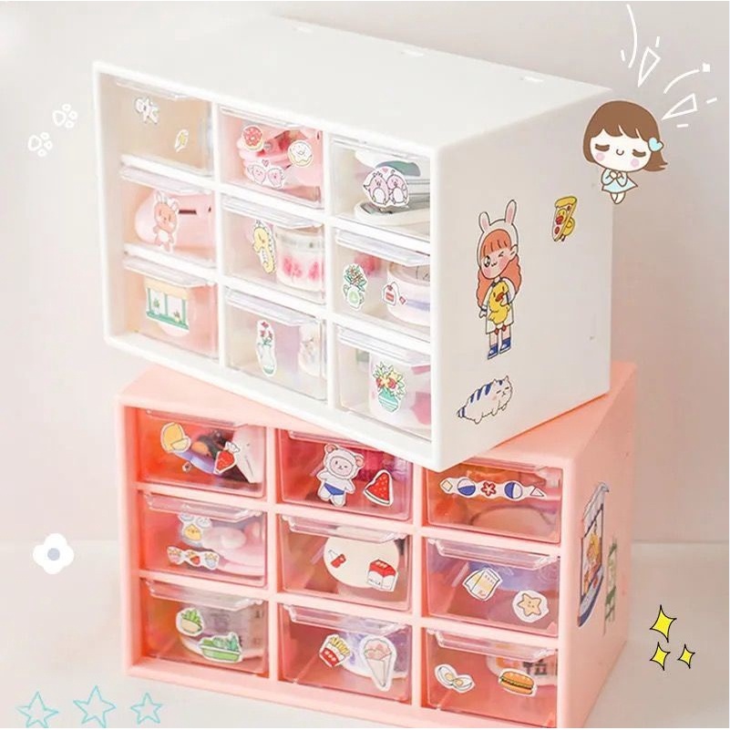 🍉AA86 Shop🍉 ลิ้นชักพลาสติก9ช่อง กล่องใส่ของ พร้อมส่ง