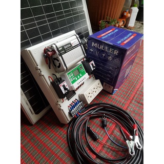 ชุดนอนนา โซล่าอินเวอร์เตอร์500W แผง50Wแบต40A รองรับลิเธียมงานประกอบคุณภาพพร้อมใช้งาน
