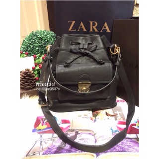 40%off 🚨 zara leather bucket bag แท้ พร้อมส่ง!