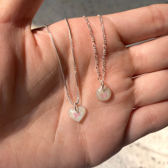 สร้อยคอเงิน จี้ โฮโลแกรมผีเสื้อ (handmade aquila.jw) เงินแท้ s925 เครื่องประดับ สร้อยคอ สร้อยเงิน จี