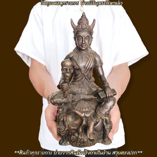 พญายมราช พระอาจารย์เขียว หน้าตัก 5 นิ้ว มีความงดงามมาก เนื้อโลหะทองเหลืองผสมมวลสารโลหะอาถรรพ์ตามตำรามงคลโสฬส D