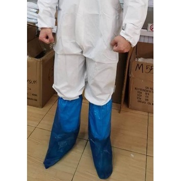 {ราคาต่อคู่} Leg cover ลุยฝนลุยน้ำท่วม ถุงคลุมรองเท้า ถุงคลุมเท้ากันน้ำ น้ำเงิน แบบหนา อย่างดี