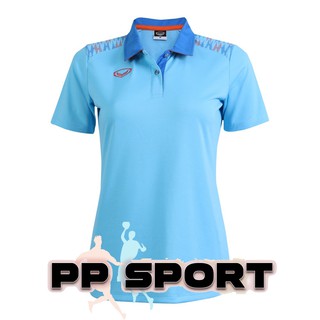 เสื้อโปโลผู้หญิงคอปกแขนสั้นสีฟ้า grand sport ผ้า T spun 012776 S-2XL(3L)