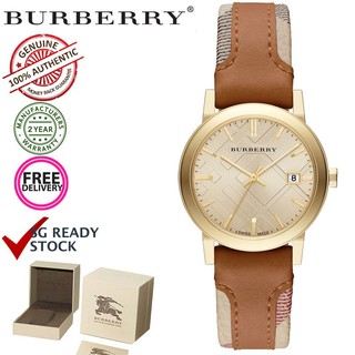 Burberry BU9133 The City Engraved Classic Brown Check Watch (Gold)นาฬิกาแฟชั่นผู้หญิง