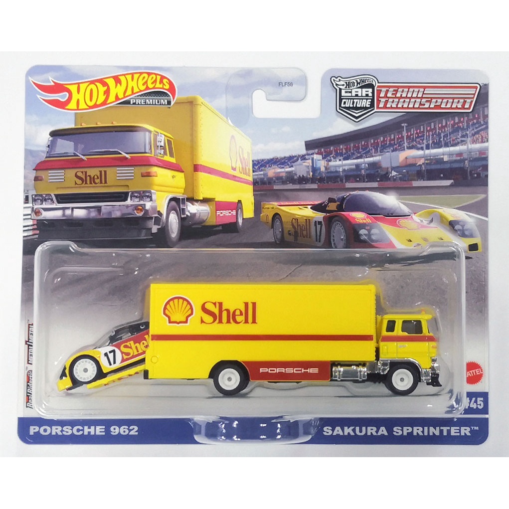 Hotwheel Team Transport PORSCHE 962 - SAKURA SPRINTER  ลิขสิทธิ์แท้ รถบรรทุก รถสไลด์ hotwheels hot w