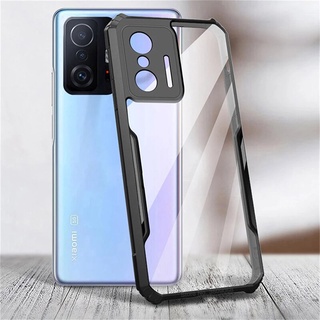 For Xiaomi 11T Pro Phone Case Transparent TPU Bumper Acrylic Back Cover for Xiaomi Mi 11T Mi 11 Lite 5G NE T 11i mi11t Pro Armor Shockproof Casing