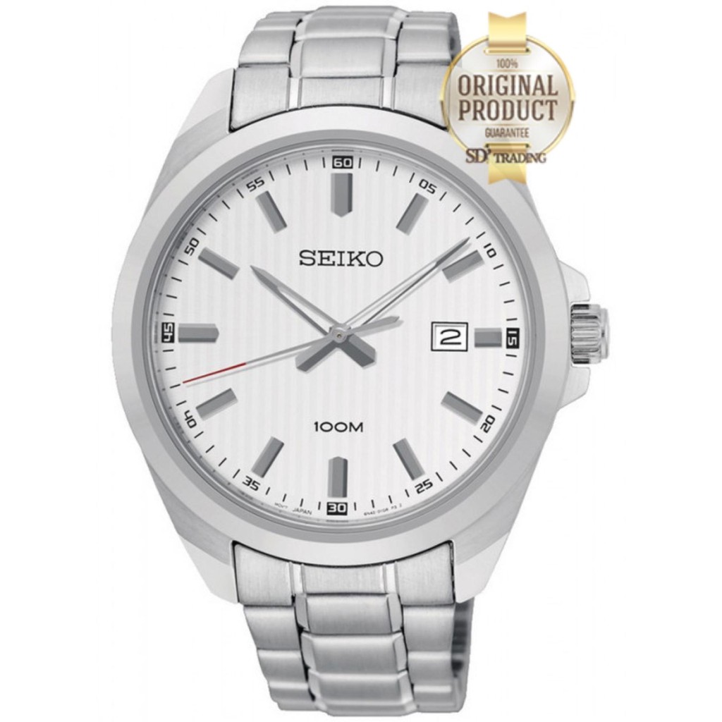 SEIKO Neo Classic นาฬิกาข้อมือผู้ชาย สายสแตนเลส หน้าขาว รุ่น SUR273P1 - สีเงิน/สีขาว