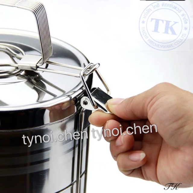 TK ปิ่นโตสแตนเลสฝาล็อค 2 ชั้น สแตนเลสอย่างหนา 0.4cm ขนาด 15cm ปิ่นโตสแตนเลสฝาล็อค 3/4 ชั้น สแตนเลสอย่างหนา - รูปที่ 5