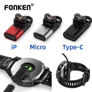 Fonken อะแดปเตอร์ชาร์จ Type C Micro ios USB ตัวเมีย เป็น 4pin สําหรับนาฬิกา Garmin Fenix 7 6 5