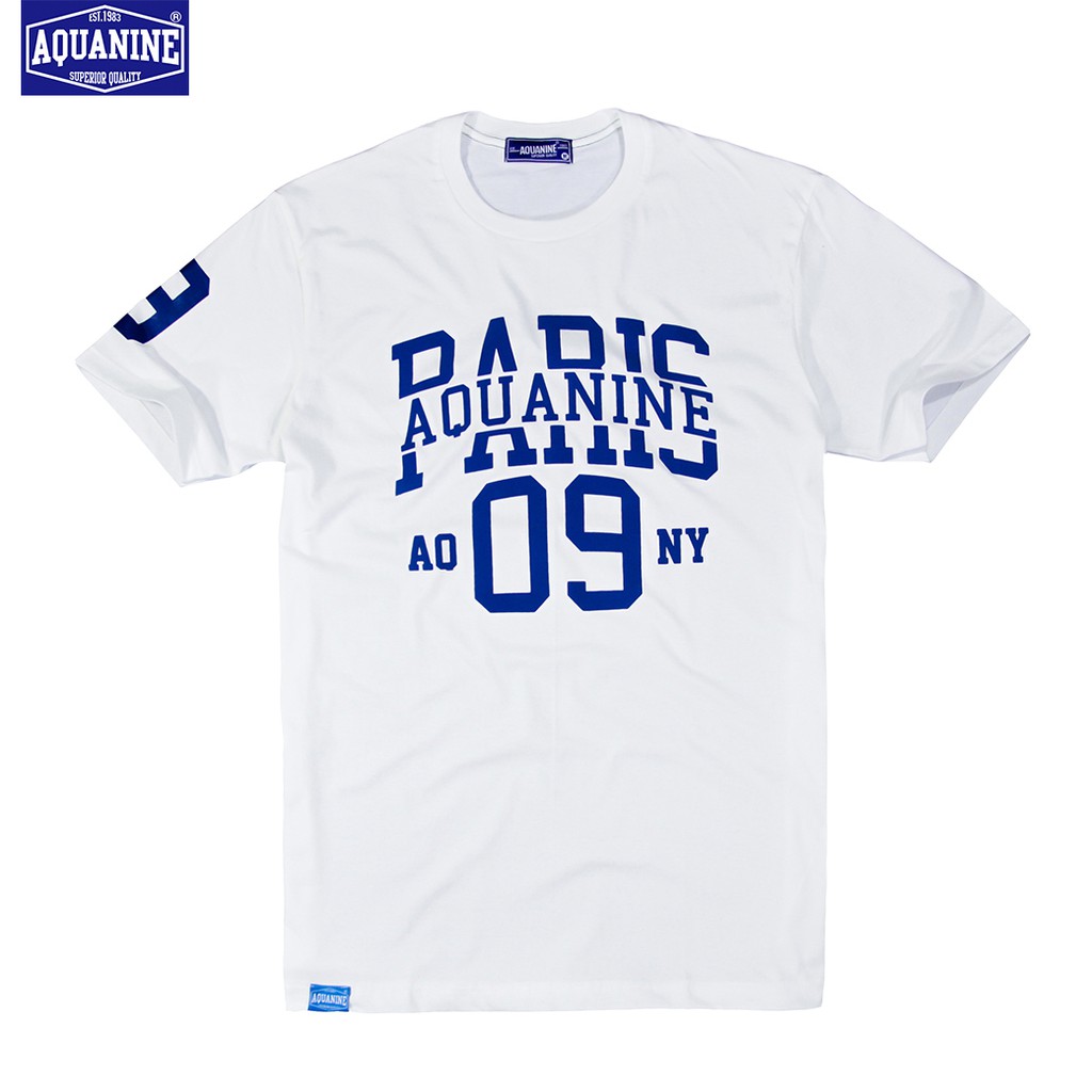 AQUANINE เสื้อยืดผู้ชาย เสื้อยืดผู้หญิง รุ่น PARIS ( เสื้อยืดสีขาว ) มินิมอล สตรีท ลิขสิทธิ์แท้