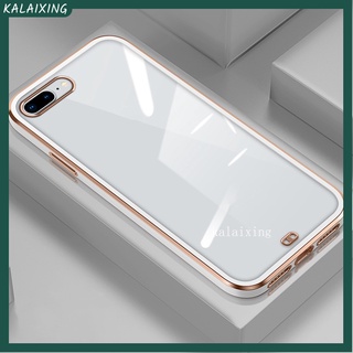 เคส Transparent for iPhone 7 Plus Xs Max Case เปลือกนิ่มใส Electroplating Square สำหรับ เคสไอโฟน 8plus 11