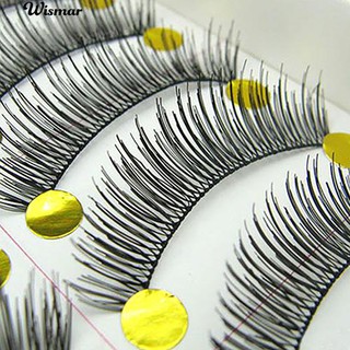 💄10 คู่ขนตาปลอมแบบยาว Makeup Natural Fake Black Eye Lashes