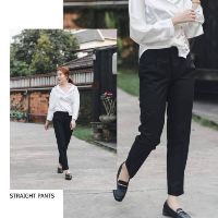 Cropped pants กางเกง 9ส่วน ขากระบอกเล็ก  - Jet black