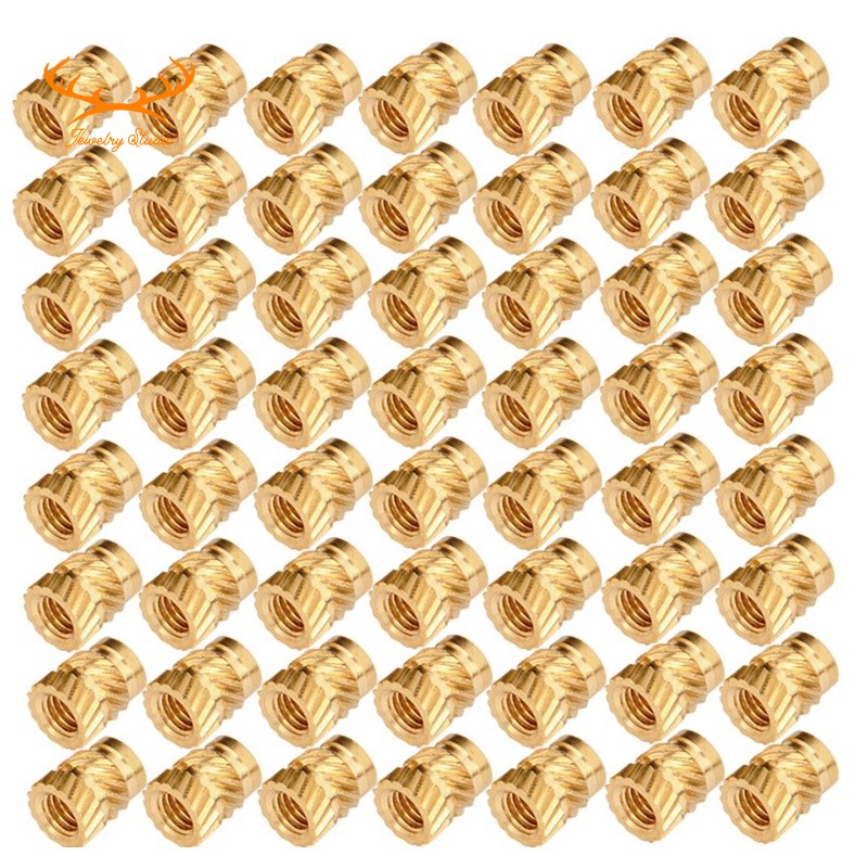 [ในสต็อก] 100 ชิ้น M3 ด้าย Knurled ทองเหลืองเกลียวชุดความร้อนทนความร้อนใส่ Embedment Nut สําหรับเครื่องพิมพ์ 3D