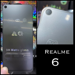 Realme 6 เจาะรูกล่้องหน้า ฟิล์มกระจก แบบด้าน เต็มจอ :AG: กาวเต็ม