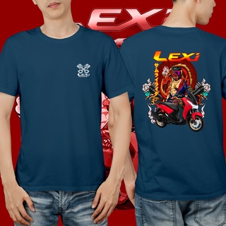 แขนสั้นcrew neckเสื้อยืด พิมพ์ลาย Lexi SAMURAI RIDER NAVY สีดํา สีขาว คุณภาพพรีเมี่ยม S-XXXXL