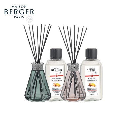 Maison Berger Pyramid Reed Diffuser ก้านหอม บ้านหอม ดับกลิ่น กลิ่น Orange Cinnamon pet friendly น้ำหอมปรับอากาศ