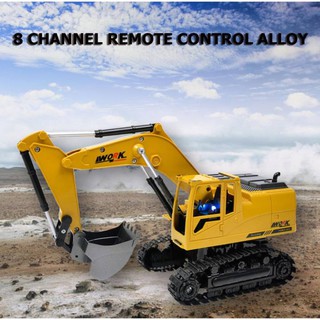 รถตักดินบังคับ รถก่อสร้างของเล่น ตักทรายได้ Excavator DIE Cast 8 CH 2.4 ghz ขนาด 1:24