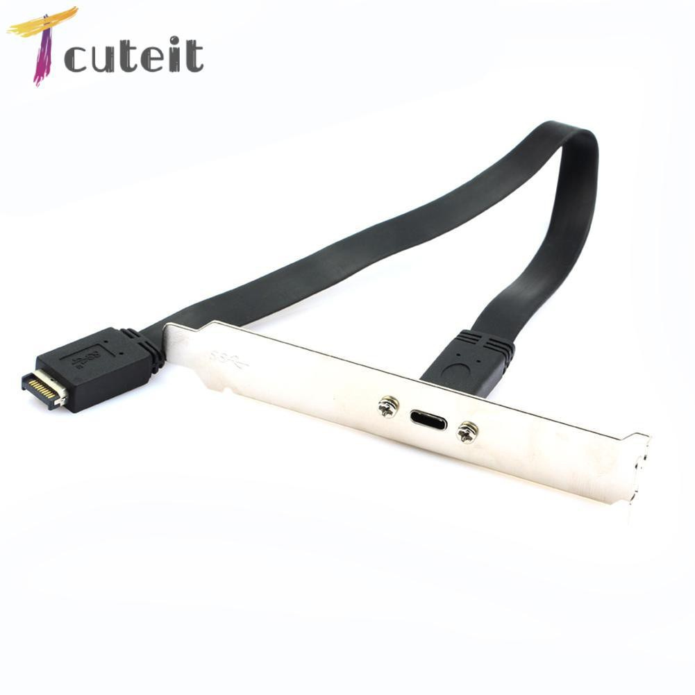 Tcuteit Usb 3.1 สายเคเบิ้ลต่อขยายเมนบอร์ด Type E To Type C F