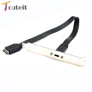 Tcuteit Usb 3.1 สายเคเบิ้ลต่อขยายเมนบอร์ด Type E To Type C F