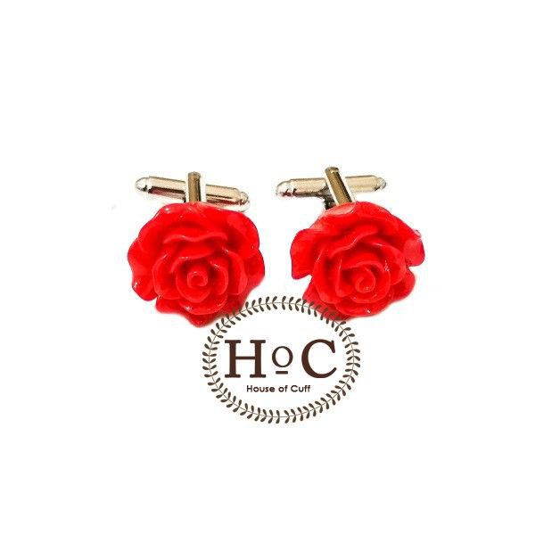 Houseofcuff FLOWER WAX RED CUFFLINKS กระเป๋าผู้ชาย
