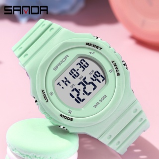 Sanda Pretty Charming นาฬิกาข้อมือดิจิทัล LED มัลติฟังก์ชั่น กันน้ํา เรืองแสง 6069-2