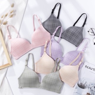 Soft Bra ลายตาราง  บราไร้โครง ลายสก็อต ใส่สบายสุดๆ