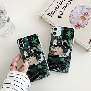 Slytherin เคสไอโฟน 14 pro max Harry Potter 7 8 Plus Se 2020 8พลัส เคส iPhone 13 12 11 promax case X Xr Xs Max soft cover