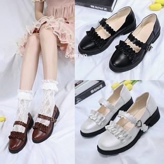 【Sunrivo】Lolita Lace Student Shoes Round Toe JK Shoes