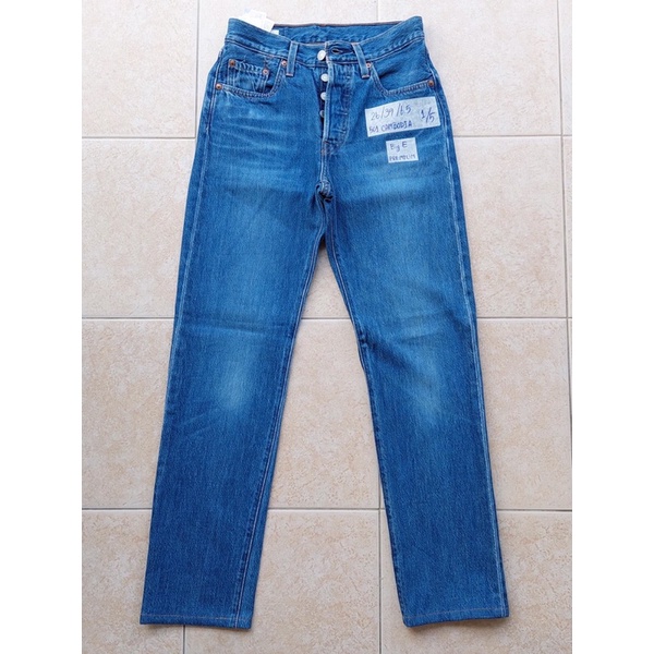 Levi’s 501 made in Cambodia Big E premium size W2 กระบอกเล็กผ้าทราย นิ่ม ใส่สบาย เอววัดจริง 26 สะโพก