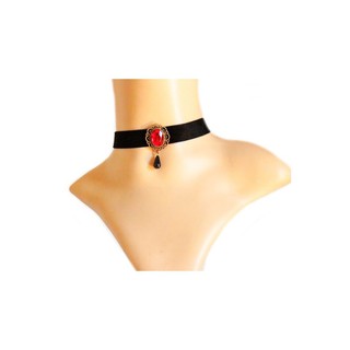 TANITTgems Vintage Ruby Black Velvet short Necklace