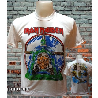 tshirtเสื้อยืดคอกลมฤดูร้อนเสื้อวง IRON MAIDEN วงร็อค ไม่มีตะเข็บข้าง คอฟิต ป้ายUSA เสื้อผ้าวินเทจ เสื้อร็อค เสื้อทัวร์ ว
