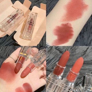 🌁CAIJI Lipstick ลิปสติก กันน้ำ 6สี ติดทนนาน  เนื้อแมทแบบ ให้ความชุ่มชื้น  เนื้อแมทกํามะหยี่