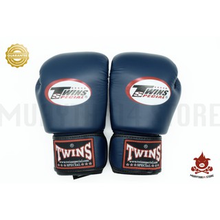 นวมชกมวย TWINS SPECIAL BOXING GLOVES BGVL-3 Navy นวมต่อยมวย หนังแท้ สีน้ำเงินเข้ม