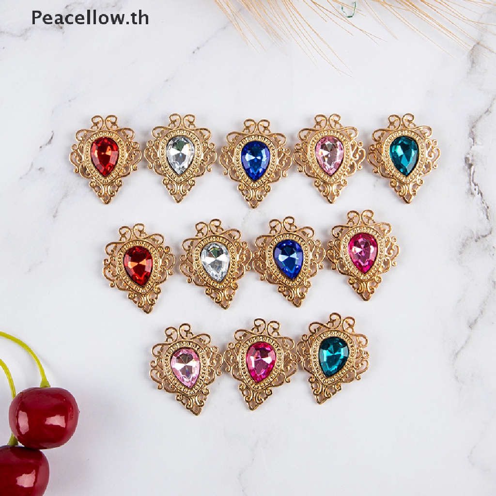 Peacellow โบว์ ทรงหยดน้ํา Diy อุปกรณ์เสริม สําหรับเย็บผ้า งานฝีมือ 10 ชิ้น