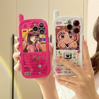 【Cardcaptor Sakura】เคสโทรศัพท์มือถือนิ่ม กันหล่น ป้องกันเลนส์กล้อง ลายการ์ตูนอนิเมะ Pink Girly สําหรับ iPhone 14 Pro 13 Pro Max 12 Pro 11 Pro Max X XSMAX