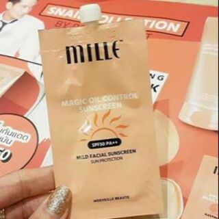 มิลเล่ ครีมกันแดด Mille Magic Oil Control Sunscreen SPF 50 PA++ 7g.แบบซอง