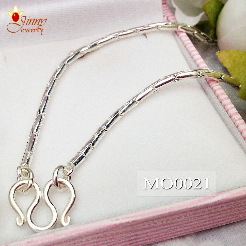 สร้อยคอเงินแท้ 92.5% ห้อยพระ 1 องค์ ลายปล้องอ้อยกลม (งานไทย) MO0021